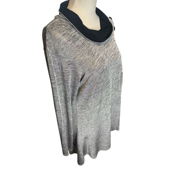 Joseph Ribkoff Layered Tunic Top Women’s Size 14 Cowl Neck Stretch Knit Buttons - Picture 2 of 4